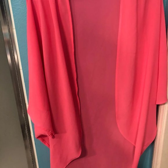 Neon coral Sheer Cover-ups - Picture 1 of 5